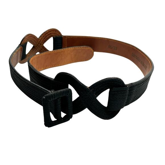 Giorgio Armani Accessories - Vintage Giorgio Armani Black Waist Belt XS Fabric Buckle Italy